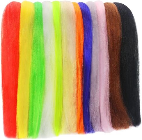 Faux Bucktail Fly Tying Materials Kit –12 & 16 Colors Synthetic Bucktail Hair for Fly Fishing Jig & Streamer Lure Making Making in Saudi Arabia