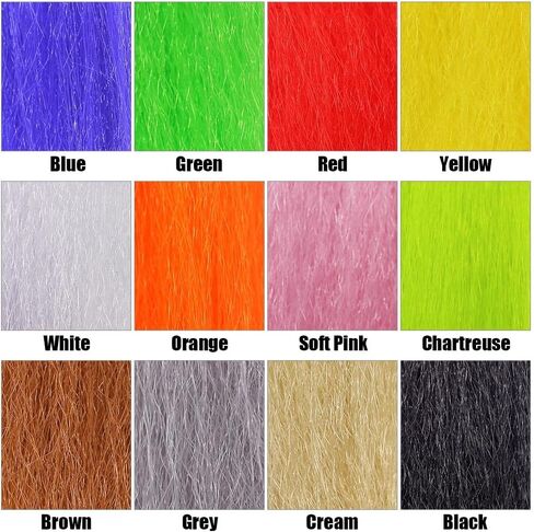 Faux Bucktail Fly Tying Materials Kit –12 & 16 Colors Synthetic Bucktail Hair for Fly Fishing Jig & Streamer Lure Making Making in Saudi Arabia