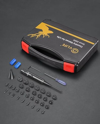 مجموعة أدوات رؤية الليزر الاحترافية CVLIFE مع 32 محولًا تناسب عيار 0.17 إلى 12 جيجا، ليزر أحمر أو أخضر ساطع مع مفتاح زر، دعم قوي للصيد in Kuwait