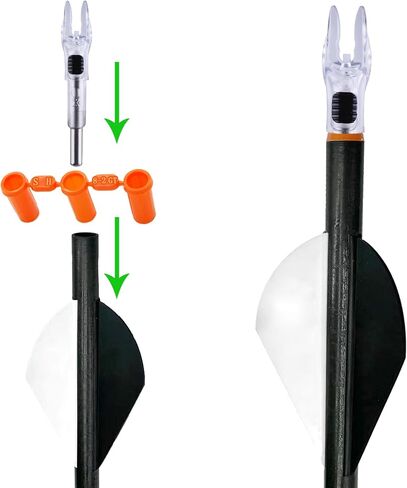 6PCS X Nocks مضاءة للسهام مع .204 .233 .244 .246 القطر الداخلي مع البطانات H، S، GT أعمدة أسهم LED عالية الوضوح، مفتاح تشغيل/إيقاف متضمن in Kuwait