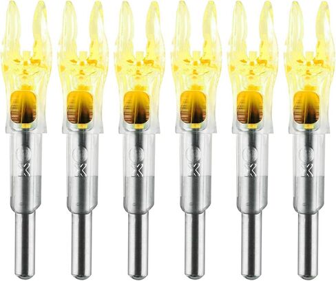 6PCS X Nocks مضاءة للسهام مع .204 .233 .244 .246 القطر الداخلي مع البطانات H، S، GT أعمدة أسهم LED عالية الوضوح، مفتاح تشغيل/إيقاف متضمن in Kuwait