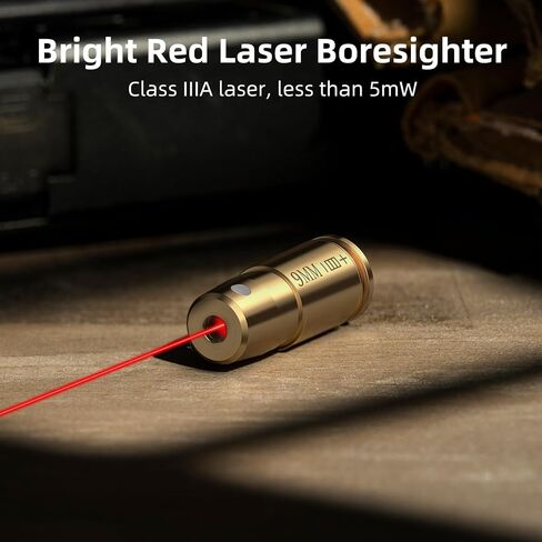 جهاز رؤية ليزر EZshoot Bore Sight 9 مم/223 5.56 مم/243 308/12 مقياس ليزر أحمر مع علبة صفيح محمولة وبطاريات إضافية in Kuwait