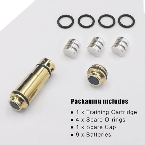 خرطوشة تدريب على الحرائق الجافة مقاس 9 مم/380ACP/40S&W/45ACP مزودة بغطاء مدمج لمدرب الإطفاء الجاف، رصاصة ذات شعاع منقط أحمر مع حلقة دائرية مزدوجة in Kuwait