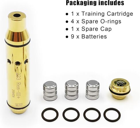 خرطوشة تدريب على الحرائق الجافة مقاس 9 مم/380ACP/40S&W/45ACP مزودة بغطاء مدمج لمدرب الإطفاء الجاف، رصاصة ذات شعاع منقط أحمر مع حلقة دائرية مزدوجة in Kuwait