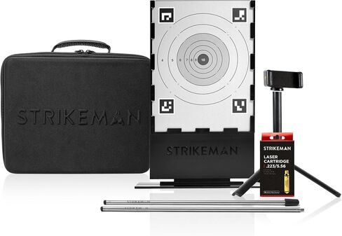مجموعة Strikeman Marksman - الرفيق النهائي للتدريب على الحرائق الجافة، حل الكل في واحد يتضمن حقيبة حمل، هدف مكون من 3 قطع، حامل هاتف مع حامل ثلاثي القوائم وخرطوشة ليزر in Kuwait