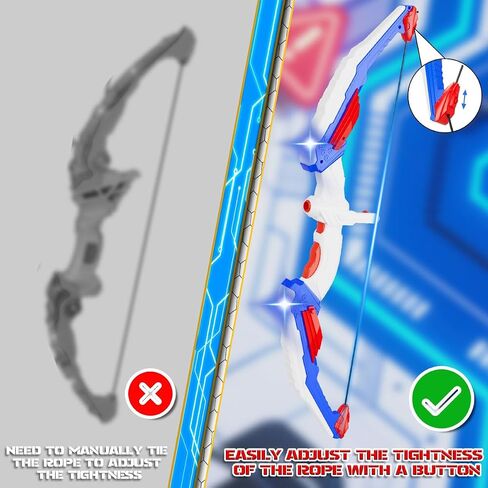 Kids Bow and Arrow Set, LED Light Up Archery Toy Set with Suction Cup Arrows, Standing Target & Quiver, Indoor and Outdoor Toys Sport Gifts for Kids, Boys & Girls Ages 4 5 6 7 8 9 10 11 12 in Saudi Arabia