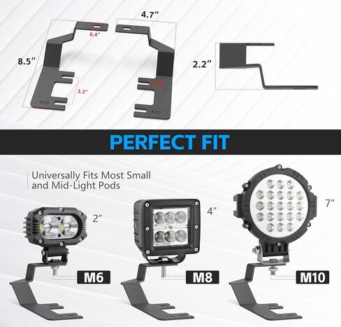 Ditch Light Brackets Hode Hinges Mount Bracket متوافقة مع 2010-2023 Toyota 4Runner لأعمال الإضاءة LED LED على الطرق الوعرة (2pcs ، أسود) in Kuwait