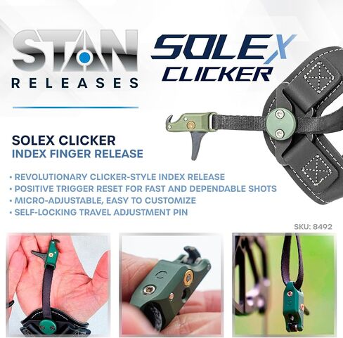 إصدار الرماية من Stan SoleX Clicker بإصبع السبابة - حزام المعصم مفتوح بخطاف للمساعدة مع آلية النقر، إعادة ضبط سريعة، طول قابل للتعديل، السفر والتوتر in Kuwait
