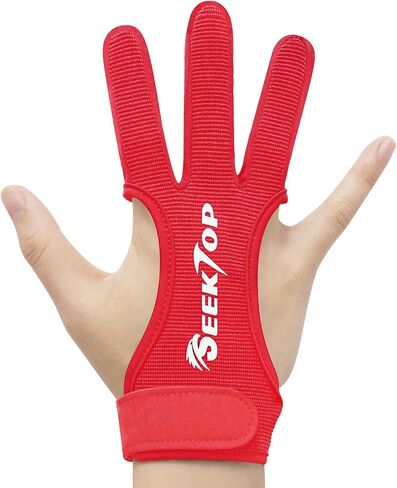 Seektop Archery Gloves Shooting Hunting Leather Three Finger Protector for Youth Adult Beginner in Kuwait