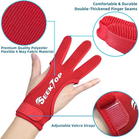 Seektop Archery Gloves Shooting Hunting Leather Three Finger Protector for Youth Adult Beginner in Kuwait