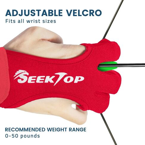 Seektop Archery Gloves Shooting Hunting Leather Three Finger Protector for Youth Adult Beginner in Kuwait