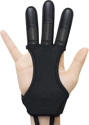 Seektop Archery Gloves Shooting Hunting Leather Three Finger Protector for Youth Adult Beginner in Kuwait