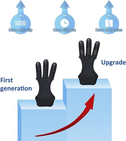 Seektop Archery Gloves Shooting Hunting Leather Three Finger Protector for Youth Adult Beginner in Kuwait
