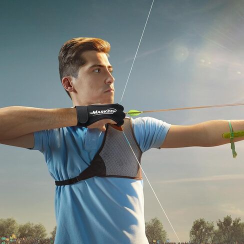 قفازات الرماية 2 حزمة الرماية الصيد الجلود الحرس 3-أصابع الحرس للشباب الكبار رجل امرأة والمبتدئين قوس منحني السهم القوس الرماية واقية الملحقات in Kuwait