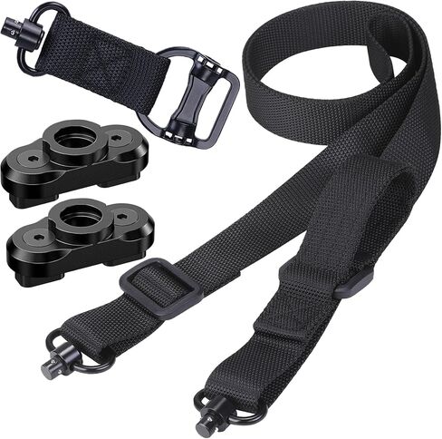 Two Point and Traditional Sling 2 Point Sling Quick Adjust with QD Sling Swivel for Hunting Black in Kuwait