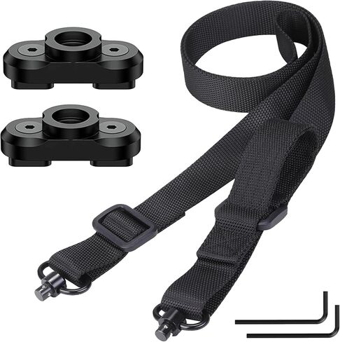 Two Point and Traditional Sling 2 Point Sling Quick Adjust with QD Sling Swivel for Hunting Black in Kuwait