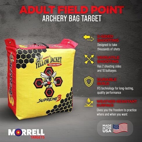 Morrell High Roller Foam Archery Target, 6-Sided Cube with 21 Bullseyes, Red - Portable Backyard Target for Broadheads, Field Points, Compound Bows and Crossbows, Built-in Carrying Handle in Kuwait