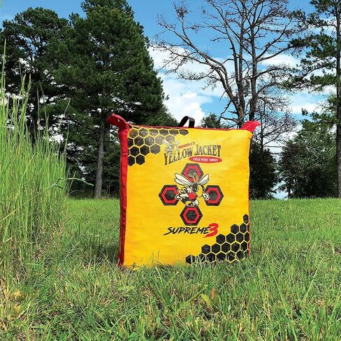 Morrell High Roller Foam Archery Target, 6-Sided Cube with 21 Bullseyes, Red - Portable Backyard Target for Broadheads, Field Points, Compound Bows and Crossbows, Built-in Carrying Handle in Kuwait