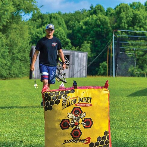Morrell High Roller Foam Archery Target, 6-Sided Cube with 21 Bullseyes, Red - Portable Backyard Target for Broadheads, Field Points, Compound Bows and Crossbows, Built-in Carrying Handle in Kuwait
