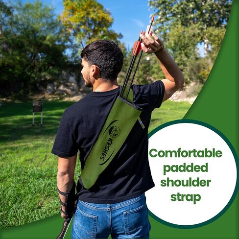 KESHES Archery Back Arrow Quiver Holder - Adjustable Quiver for Arrows with Shoulder Strap and Belt Clip - Ideal for Bow Hunting & Target Practice for Youth & Adults in Saudi Arabia