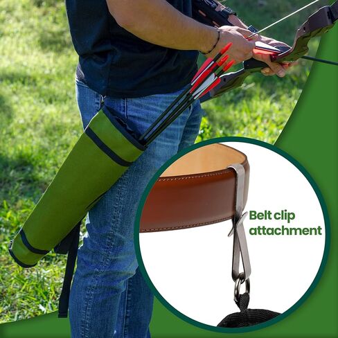 KESHES Archery Back Arrow Quiver Holder - Adjustable Quiver for Arrows with Shoulder Strap and Belt Clip - Ideal for Bow Hunting & Target Practice for Youth & Adults in Saudi Arabia