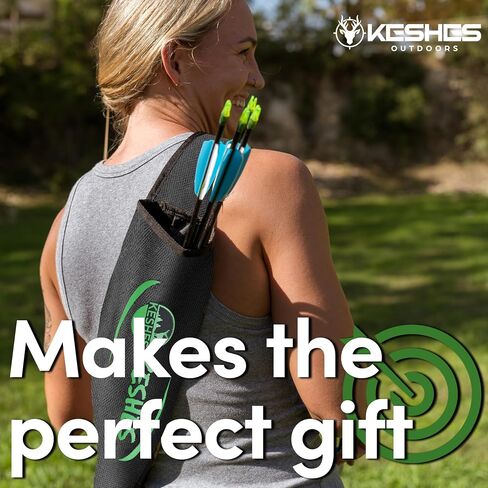 KESHES Archery Back Arrow Quiver Holder - Adjustable Quiver for Arrows with Shoulder Strap and Belt Clip - Ideal for Bow Hunting & Target Practice for Youth & Adults in Saudi Arabia