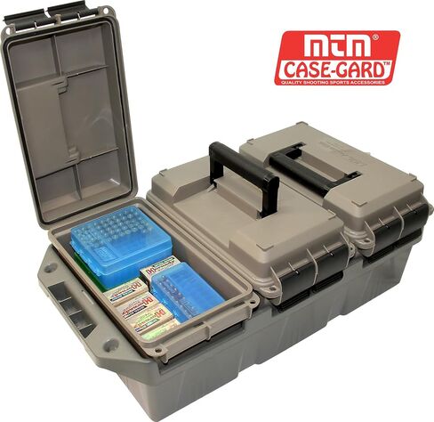 MTM AC4C 4- علبة ذخيرة، حجم مناسب، قابل للتكديس، سهل الحمل ونقل ذخيرة عيار 30، صندوق حمل تكتيكي متين، صنع في الولايات المتحدة الأمريكية، 23.6 بوصة طول × 11.25 بوصة عرض × 7.5 بوصة ارتفاع، بني in Kuwait