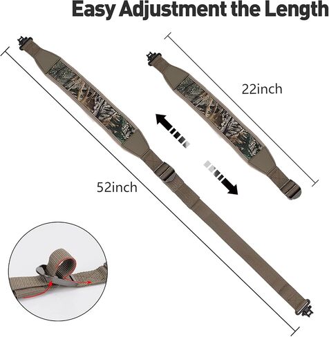 BOOSTEADY Two Point Gun Sling with Swivels,Durable Shoulder Padded Strap,Length Adjuster in Kuwait