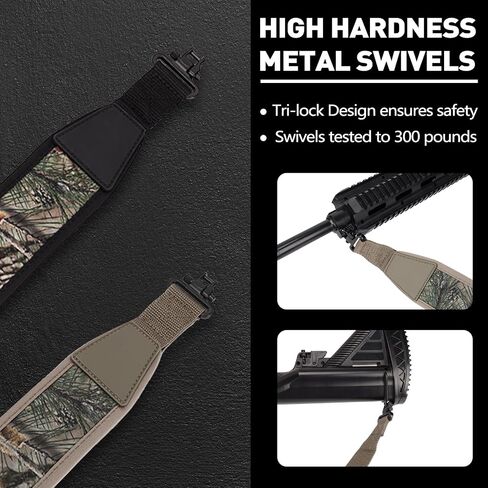 BOOSTEADY Two Point Gun Sling with Swivels,Durable Shoulder Padded Strap,Length Adjuster in Kuwait