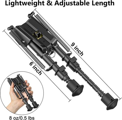 CVLIFE 6-9 بوصة Picatinny Bipod قابل للتعديل مع محول Picatinny in Saudi Arabia