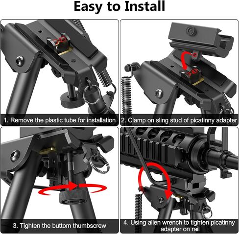 CVLIFE 6-9 بوصة Picatinny Bipod قابل للتعديل مع محول Picatinny in Saudi Arabia