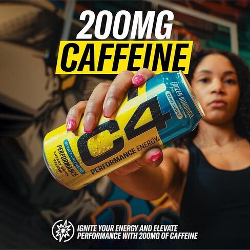 C4 Energy Drink 12oz (Pack of 12) - Frozen Bombsicle - Sugar Free Pre Workout Performance Drink with No Artificial Colors or Dyes in Saudi Arabia