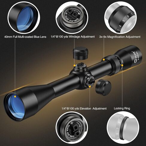 CVLIFE 3-9x40 Optics R4 نطاق التقاطع الشبكي مع حوامل النطاق in Kuwait