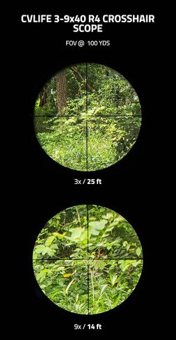 CVLIFE 3-9x40 Optics R4 نطاق التقاطع الشبكي مع حوامل النطاق in Kuwait