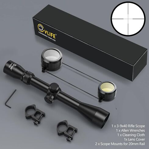 CVLIFE 3-9x40 Optics R4 نطاق التقاطع الشبكي مع حوامل النطاق in Kuwait