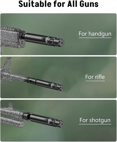 MidTen Bore Sight Laser، 32 محولًا، طقم رؤية ليزر أحمر / أخضر احترافي، يناسب عيار 0.17 إلى 12GA، طقم رؤية ليزر عالمي متعدد العيار، معدات صيد قوية in Kuwait