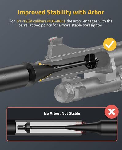 مجموعة ليزر CVLIFE Bore Sight مع 64 محولًا تناسب عيار 0.17 إلى 12GA، جهاز ليزر أخضر/أحمر احترافي لجميع الأسلحة، رؤية ليزر متعددة العيار لبندقية مسدس المسدس in Kuwait