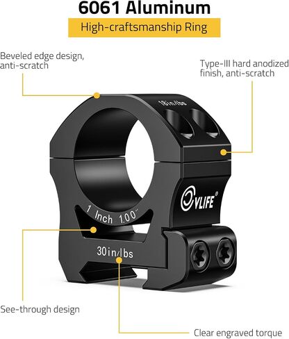 CVLIFE Precision Scope Rings Mount - Compatible with Picatinny Rails and More - 2 Pieces in Saudi Arabia