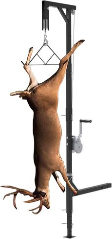 Deer Hoist for Truck Hitch, 600lbs Capacity Deer Hanger with Winch Gambrel | Deer Cart, Portable Game Hoist, for Hunting Season, Deer Hanger with 360 Degree Swivel, Deer Cleaning Hoist in Saudi Arabia