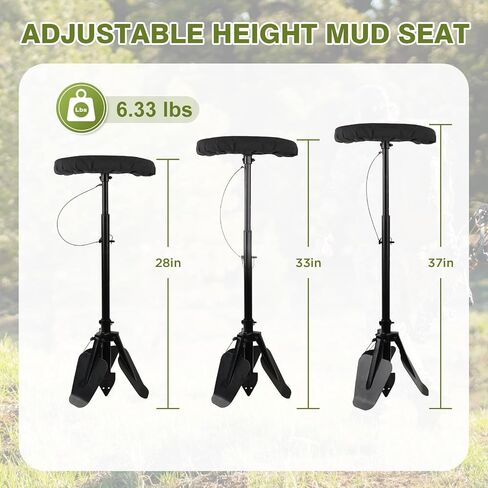Marsh Seat for Duck Hunting,Padded Portable Hunting Chair | with Adjustable Height,Comfortable Duck Hunting Gear,Detachable Legs,Portable with Carry Strap,Easy Assembly in Saudi Arabia