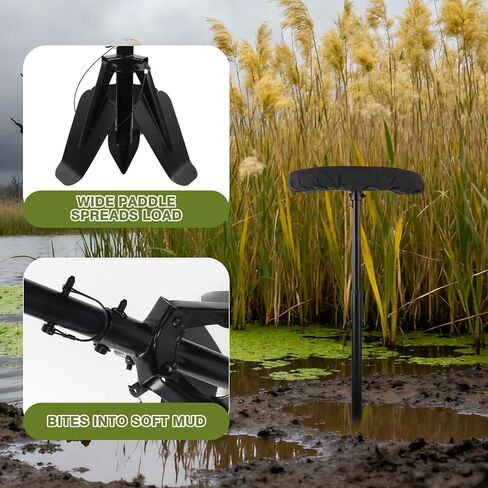 Marsh Seat for Duck Hunting,Padded Portable Hunting Chair | with Adjustable Height,Comfortable Duck Hunting Gear,Detachable Legs,Portable with Carry Strap,Easy Assembly in Saudi Arabia