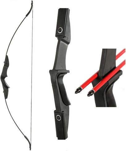 TOPARCHERY Archery 57" Takedown Youth Recurve Bow Hunting Black Long Bow for Beginner Teenagers Right Left Hand Black - Draw Weight 20lbs 30lbs 40lbs in Kuwait
