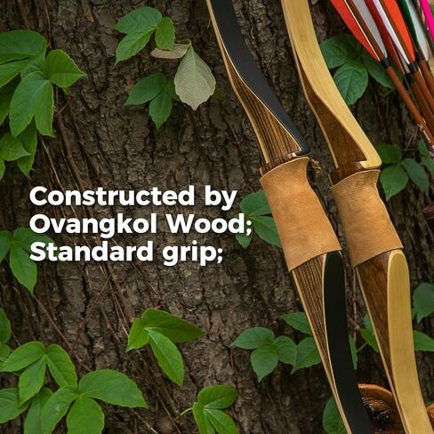 Deerseeker الرماية في الهواء الطلق 64 "مجموعة القوس التقليدية الصيد Longbow Reflex Deflex قطعة واحدة طويلة القوس مغلفة الخيزران الأساسية الأطراف اليد اليمنى / اليد اليسرى للبالغين القوس الرماية in Kuwait