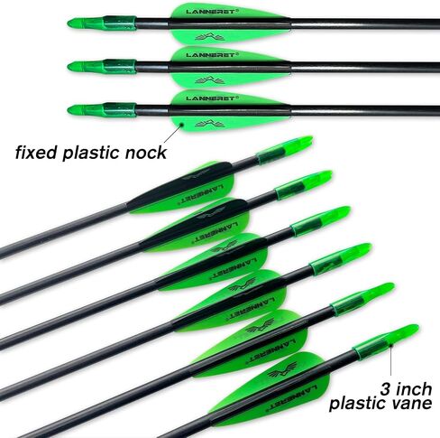 Lanneret Archery Practice Target Arrows for Kids Youth or Beginners, 26/28inch Fiberglass Arrows for Compound & Recurve Bow(Pack of 12) in Saudi Arabia