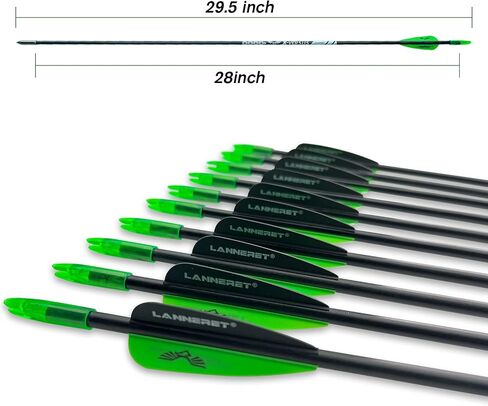 Lanneret Archery Practice Target Arrows for Kids Youth or Beginners, 26/28inch Fiberglass Arrows for Compound & Recurve Bow(Pack of 12) in Saudi Arabia