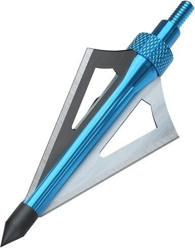 Hunting Broadheads, 12PK 3 Blades Archery Broadheads 100 Grain Screw-in Arrow Heads Arrow Tips Compatible with Traditional Bows and Compound Bow in Saudi Arabia