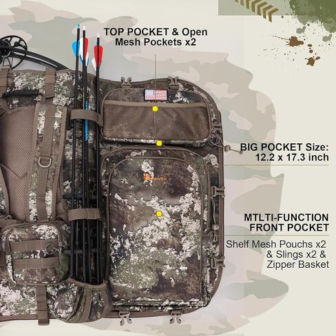 Hunting Backpacks for Men,Saddle Hunting Bag with Bow Holder, Large Compound Bow Hunting Backpack & Duffle Bags in Kuwait
