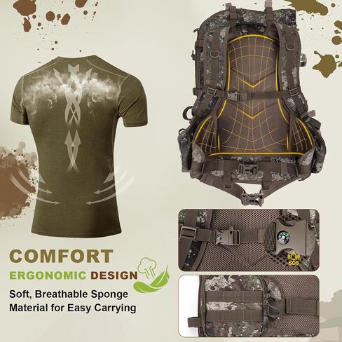 Hunting Backpacks for Men,Saddle Hunting Bag with Bow Holder, Large Compound Bow Hunting Backpack & Duffle Bags in Kuwait