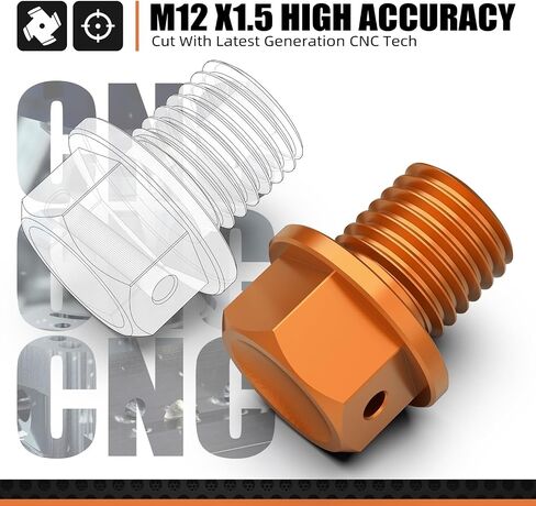 NICECNC Orange M12 x P1.5 Magnetic Drain Plug Compatible with KTM 125-530 SX/SX-F/EXC/EXC-F/EXC-R/XC/XC-W/XC-F 2000-2023 in Saudi Arabia