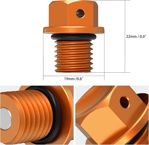 NICECNC Orange M12 x P1.5 Magnetic Drain Plug Compatible with KTM 125-530 SX/SX-F/EXC/EXC-F/EXC-R/XC/XC-W/XC-F 2000-2023 in Saudi Arabia